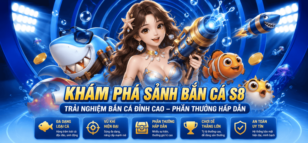 KHÁM PHÁ SẢNH BẮN CÁ S8,TRẢI NGHIỆM BẮN CÁ ĐỈNH CAO – PHẦN THƯỞNG HẤP DẪN