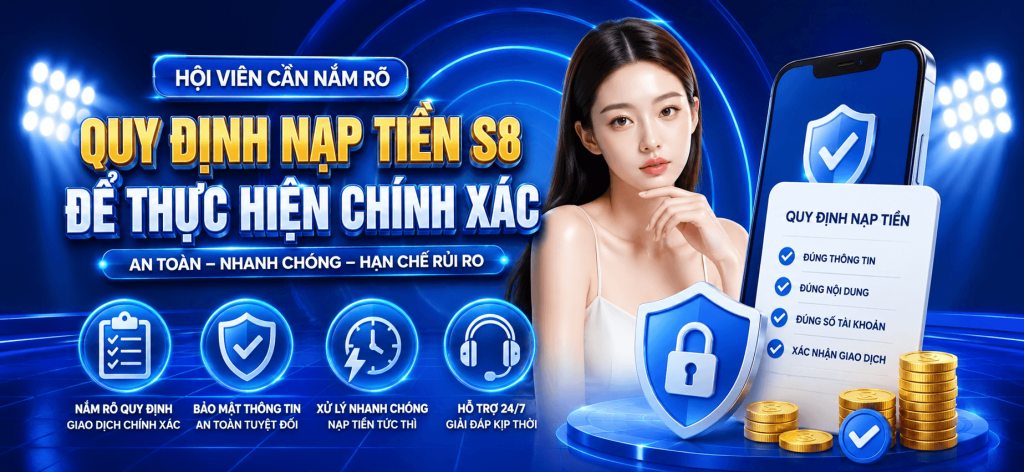 NHỮNG LƯU Ý KHI NẠP TIỀN S8,CẬP NHẬT QUY ĐỊNH – THỰC HIỆN ĐÚNG CÁC BƯỚC – HẠN CHẾ SAI SÓT